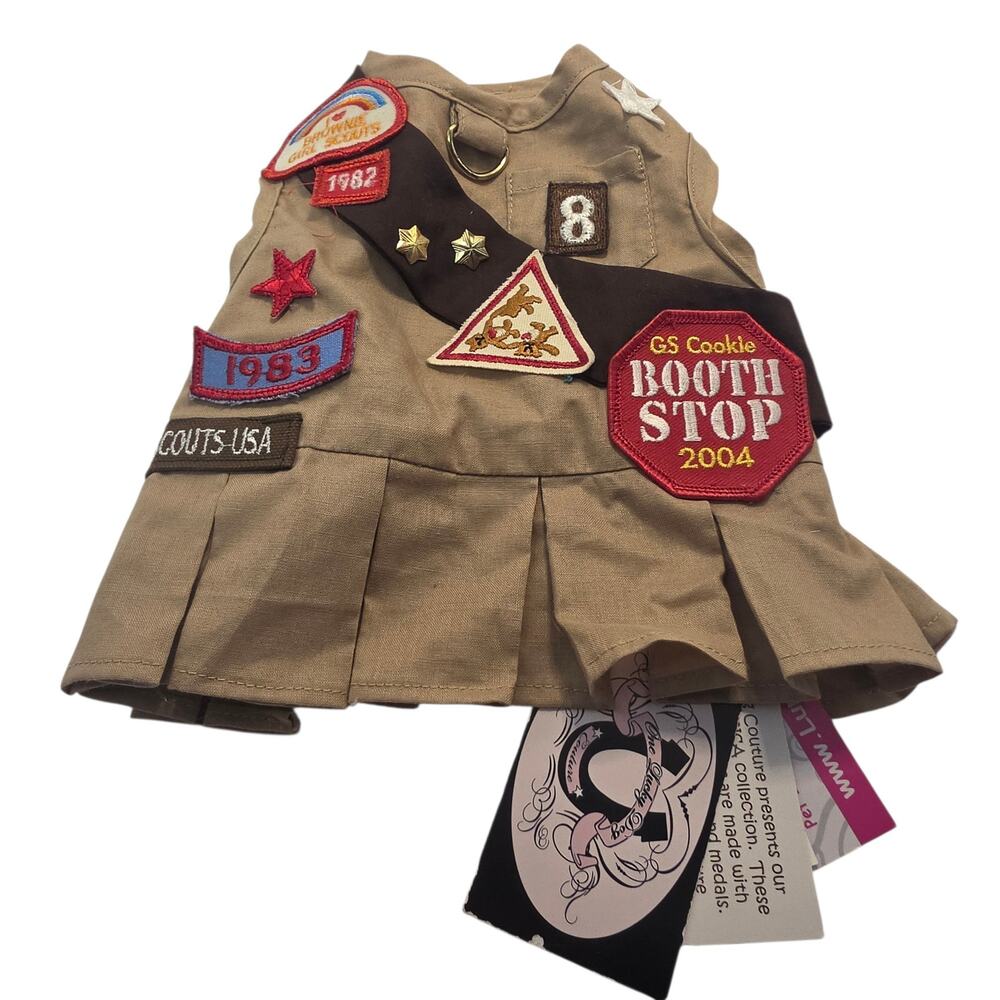 Lupita's Closet Dog Scout Uniform Costume Dress, Brownie Novelty VTG Style NWT